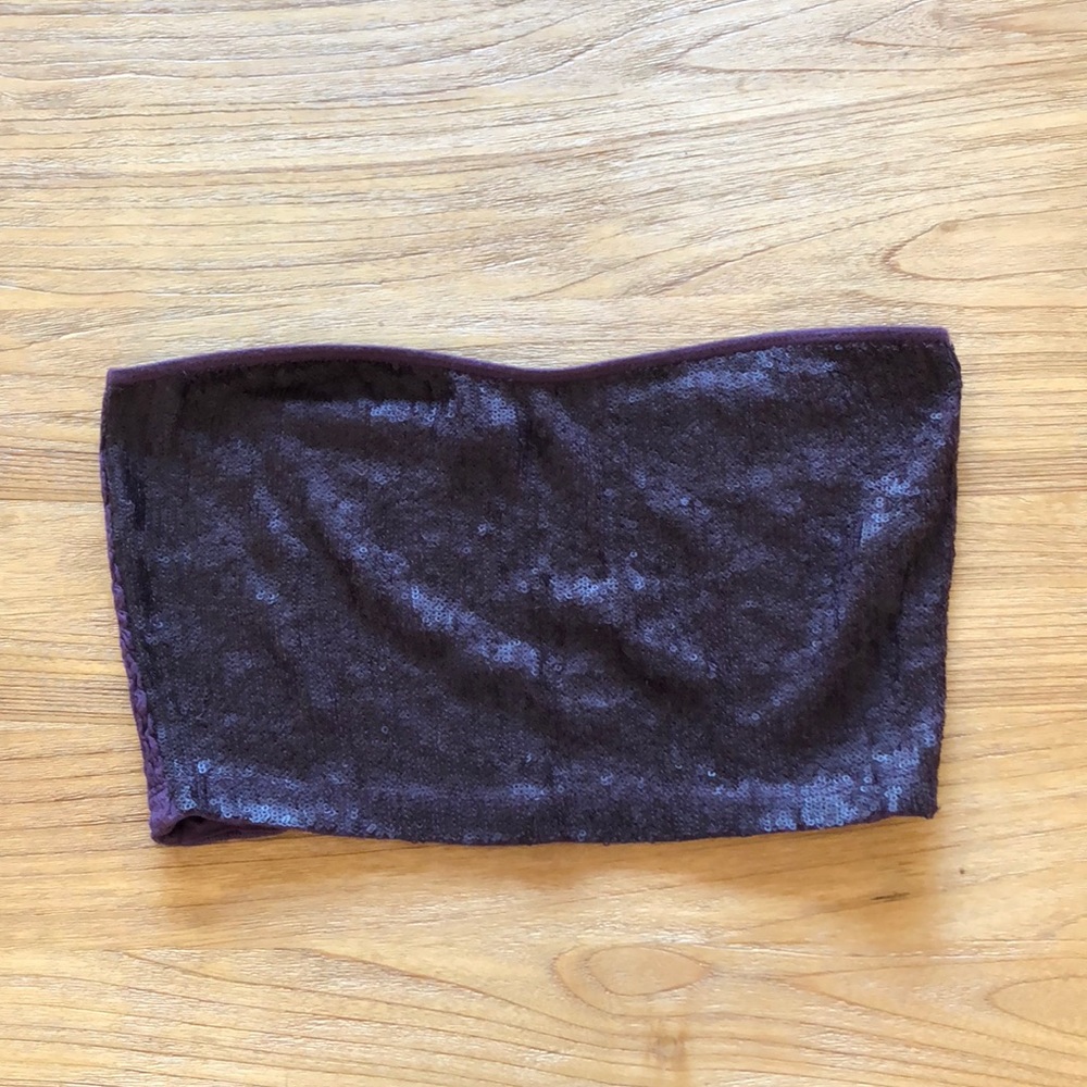 Mini sequin strapless bandeau by Chan Luu